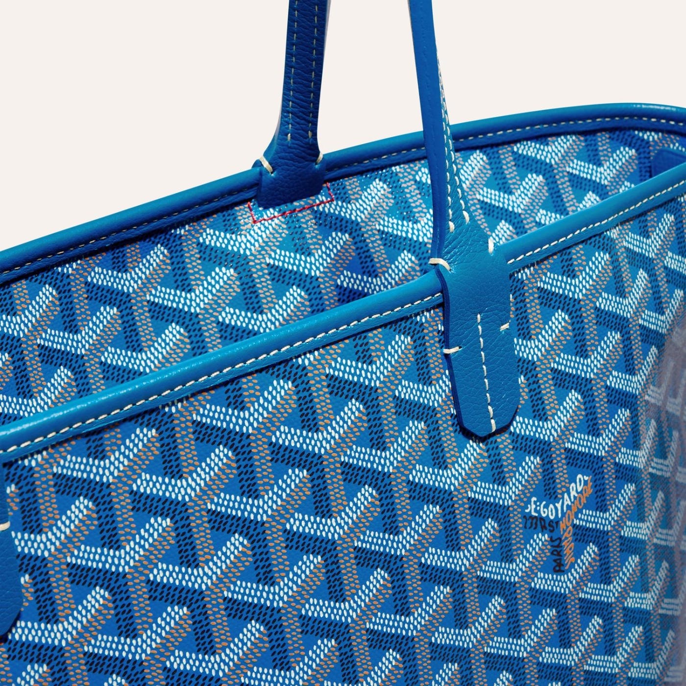 Goyard Goyardine Artois Tote PM Sky Blue Canvas & Chevroches Calfskin Palladium Hardware - Image 3